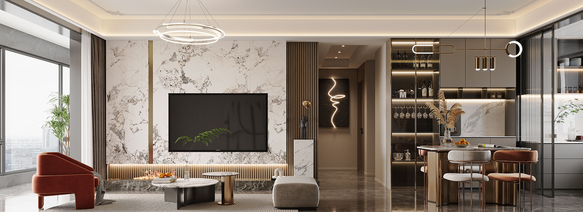 融創(chuàng)玖璽臺(tái)132㎡簡法輕奢混搭風(fēng)