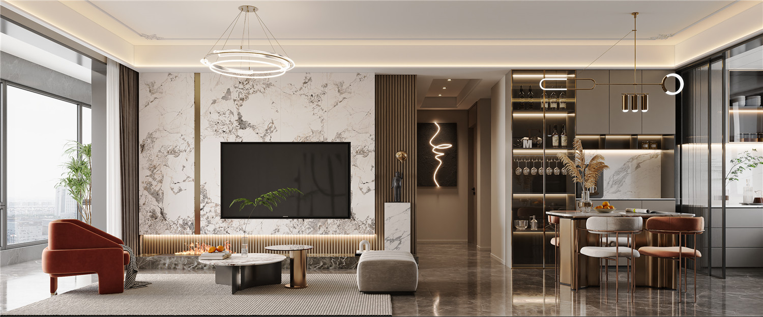 融創(chuàng)玖璽臺(tái)132㎡簡法輕奢混搭風(fēng)