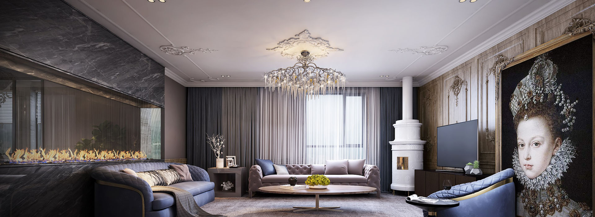 怡景江南360㎡現代法式+新中式