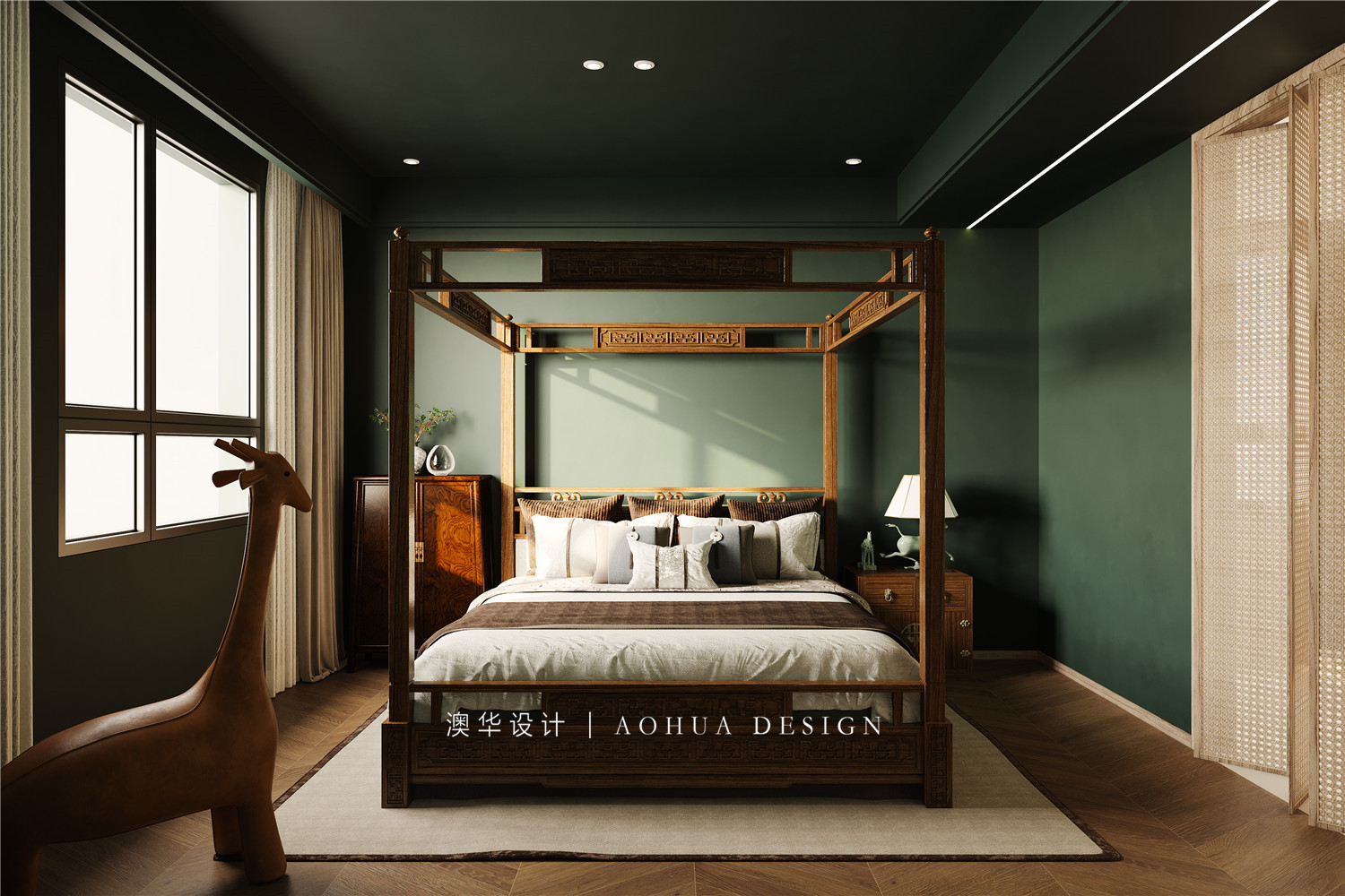 萬科翡翠國際140㎡現代中式混搭