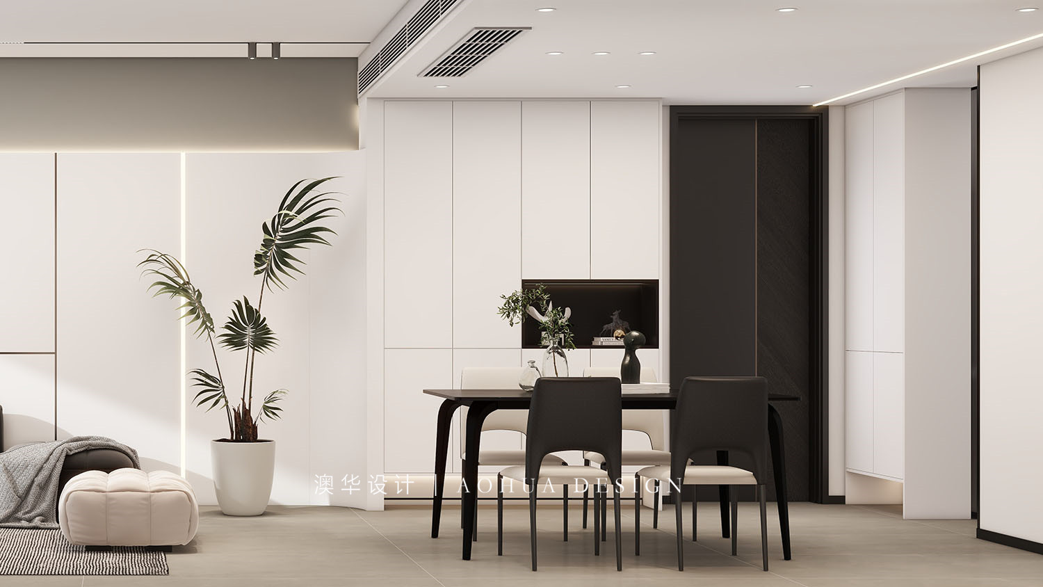 城市大廈130㎡現代黑白灰