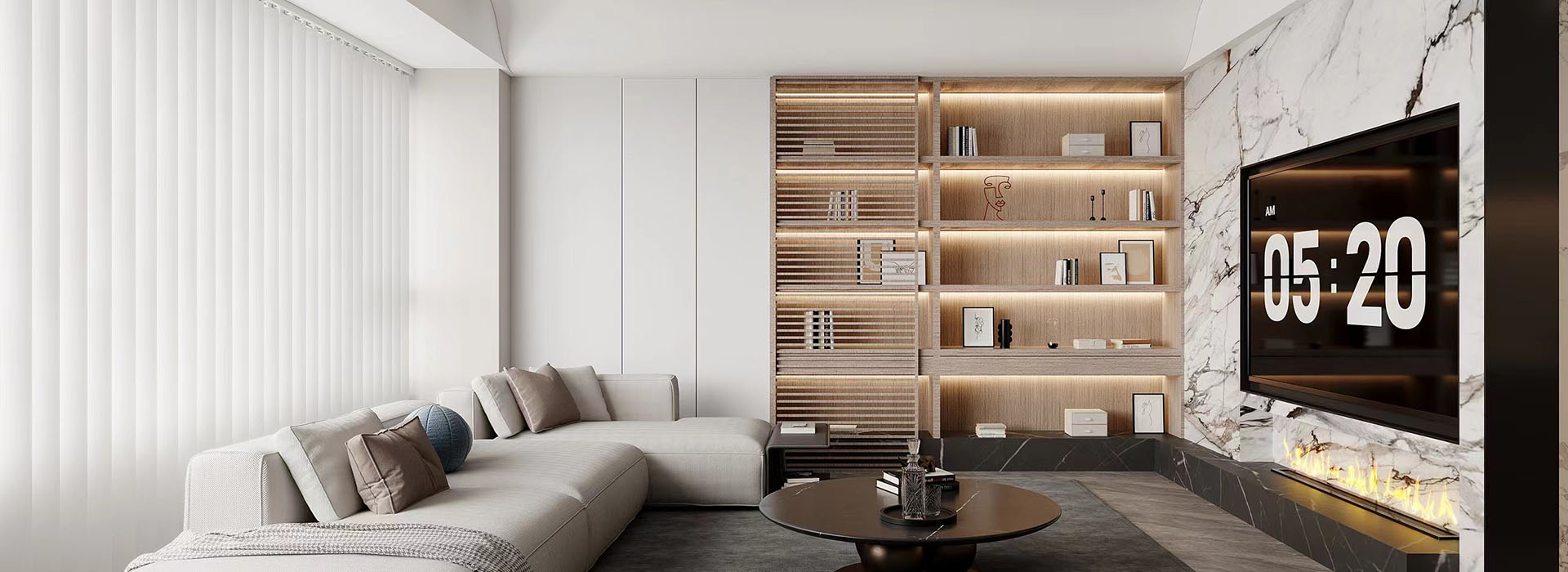 華僑城紅坊裝修效果圖,武漢室內設計,現代極簡