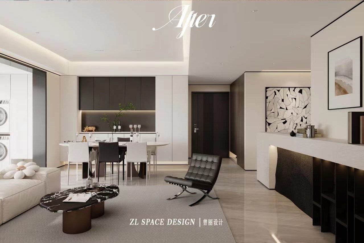 沙湖中心裝修效果圖,武漢裝修設(shè)計(jì),現(xiàn)代極簡(jiǎn)