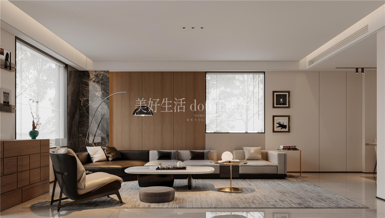 華僑城歡樂天際裝修效果圖,意式極簡,武漢室內(nèi)設計