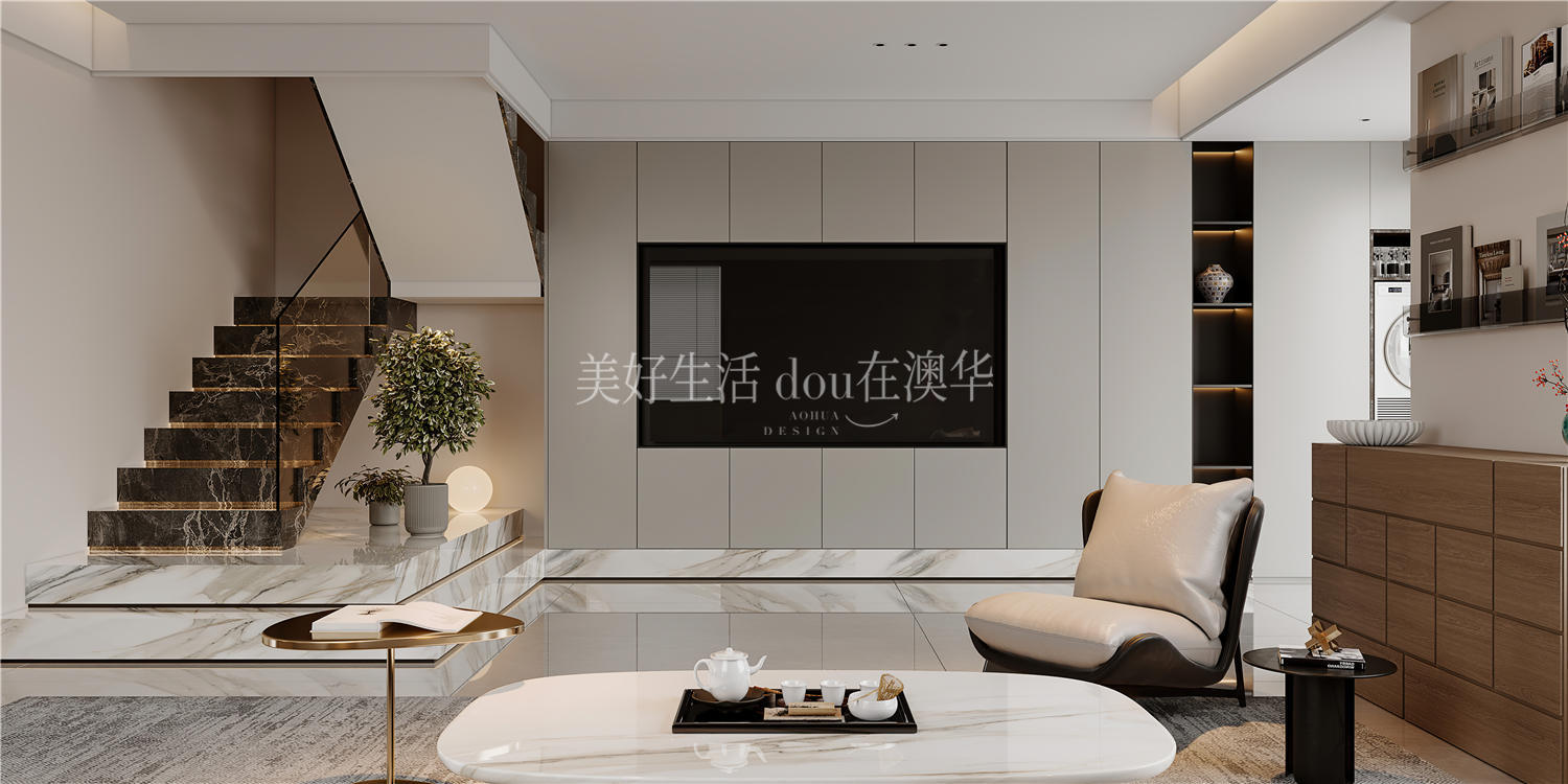 華僑城歡樂天際裝修效果圖,意式極簡,武漢室內(nèi)設計