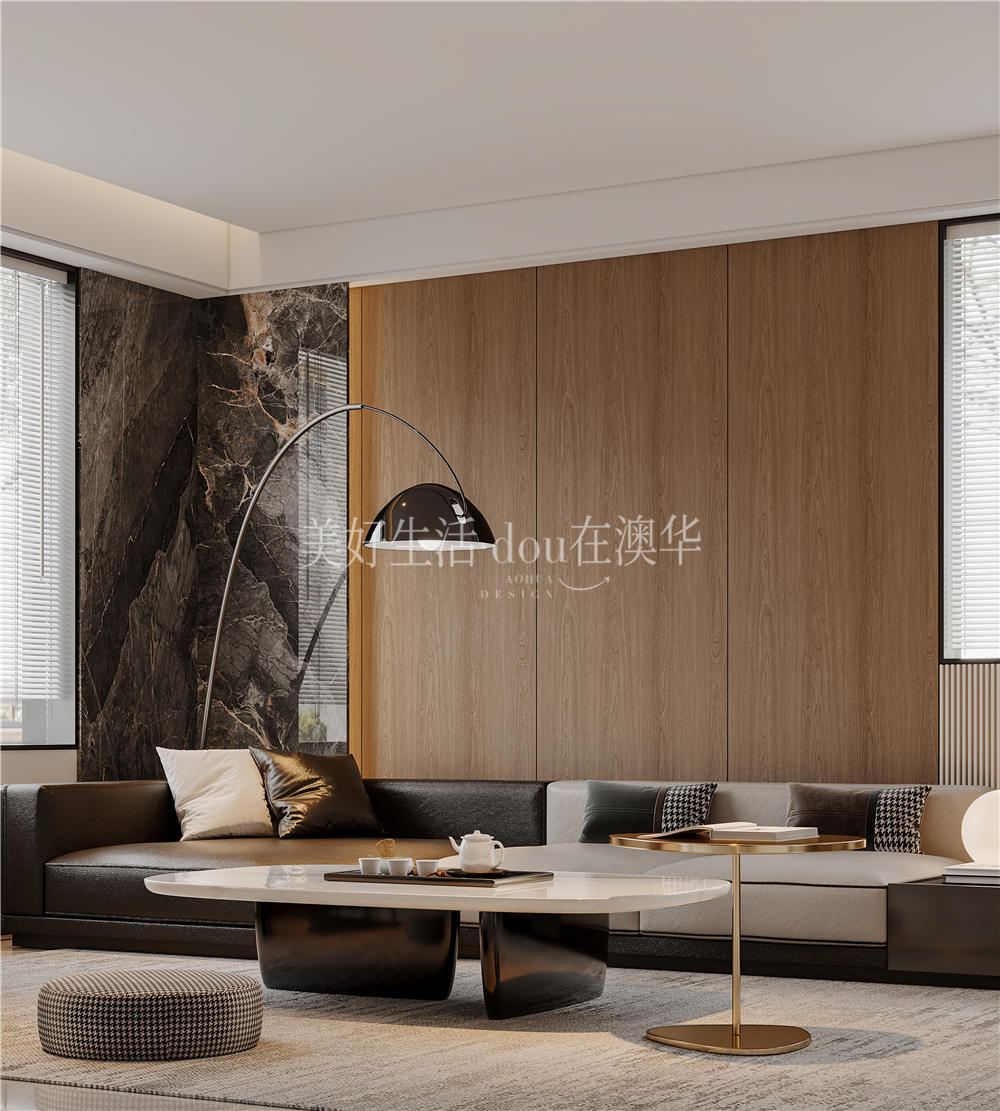 華僑城歡樂天際裝修效果圖,意式極簡,武漢室內(nèi)設計