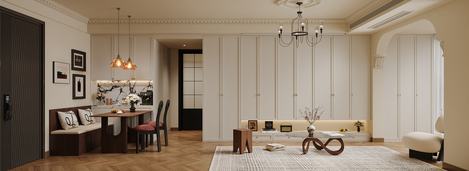 香榭東沙裝修效果圖,法式南洋風