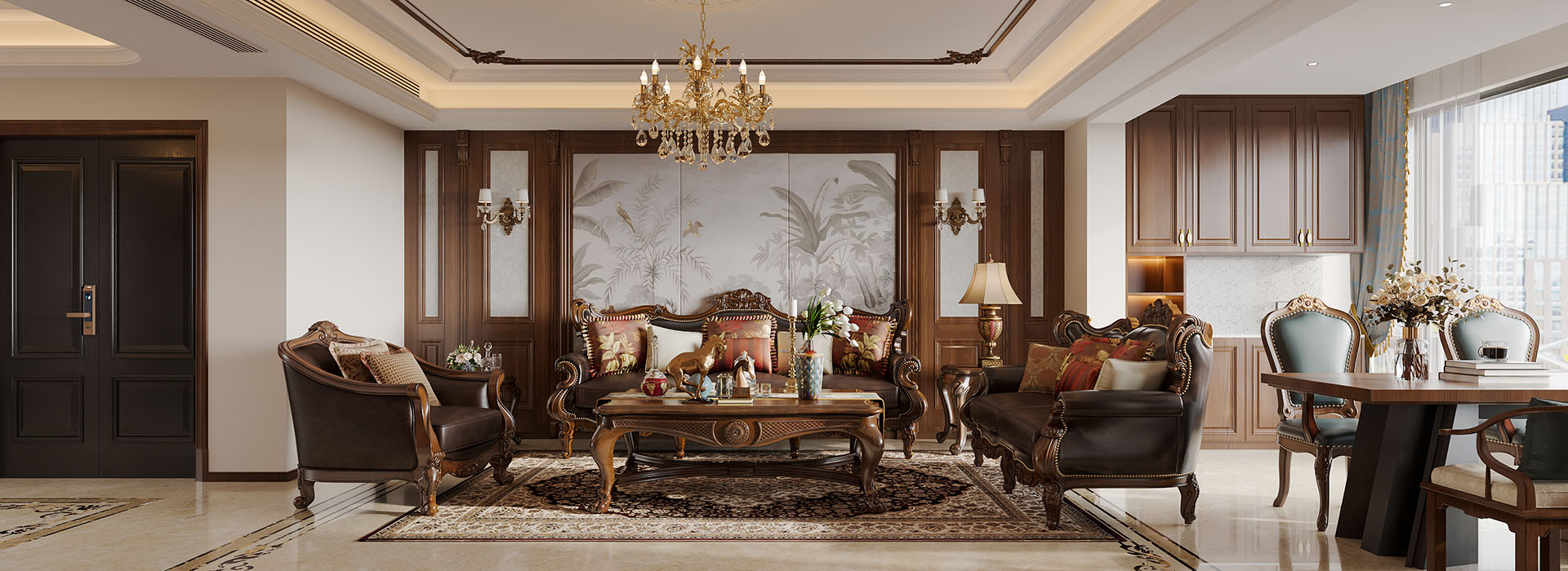 聯泰香域水岸裝修,美式復古
