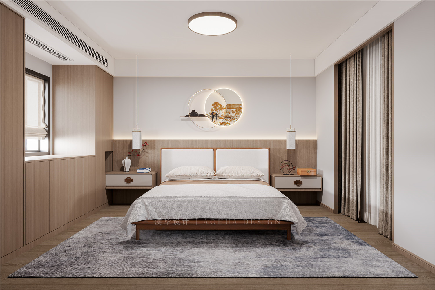 巢立方別墅裝修,現代中式