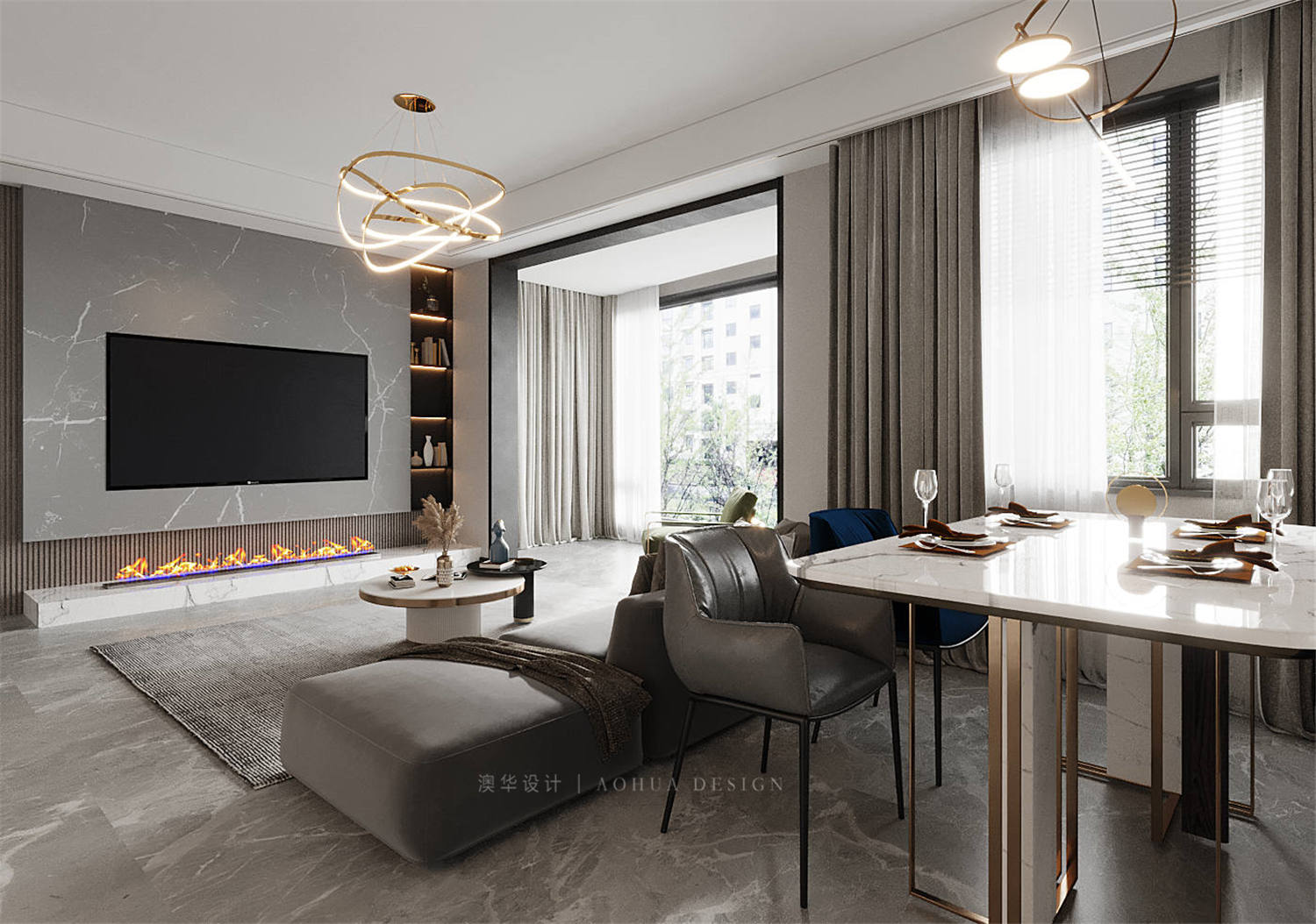 金沙泊岸裝修,現代輕奢