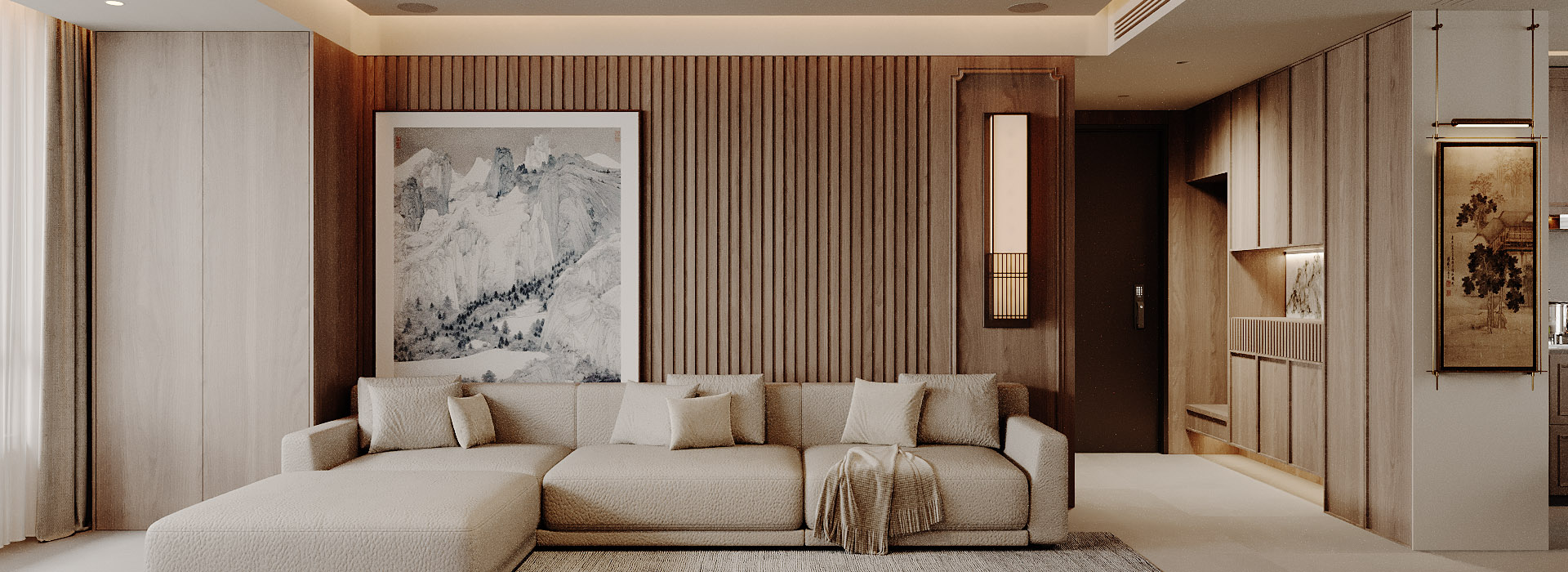 華發(fā)都薈天地裝修,現(xiàn)代咖色系