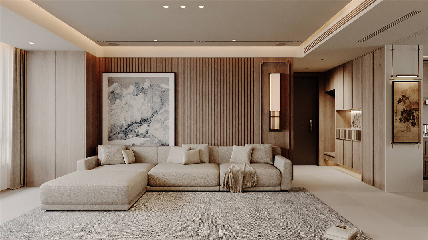 華發(fā)都薈天地裝修,現(xiàn)代咖色系