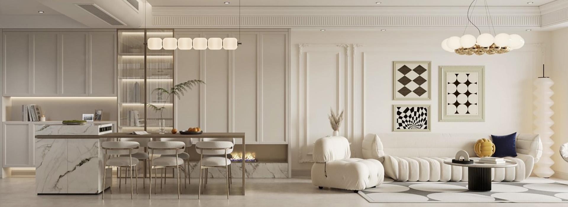 華僑城歡樂天際裝修,法式輕奢風(fēng)格