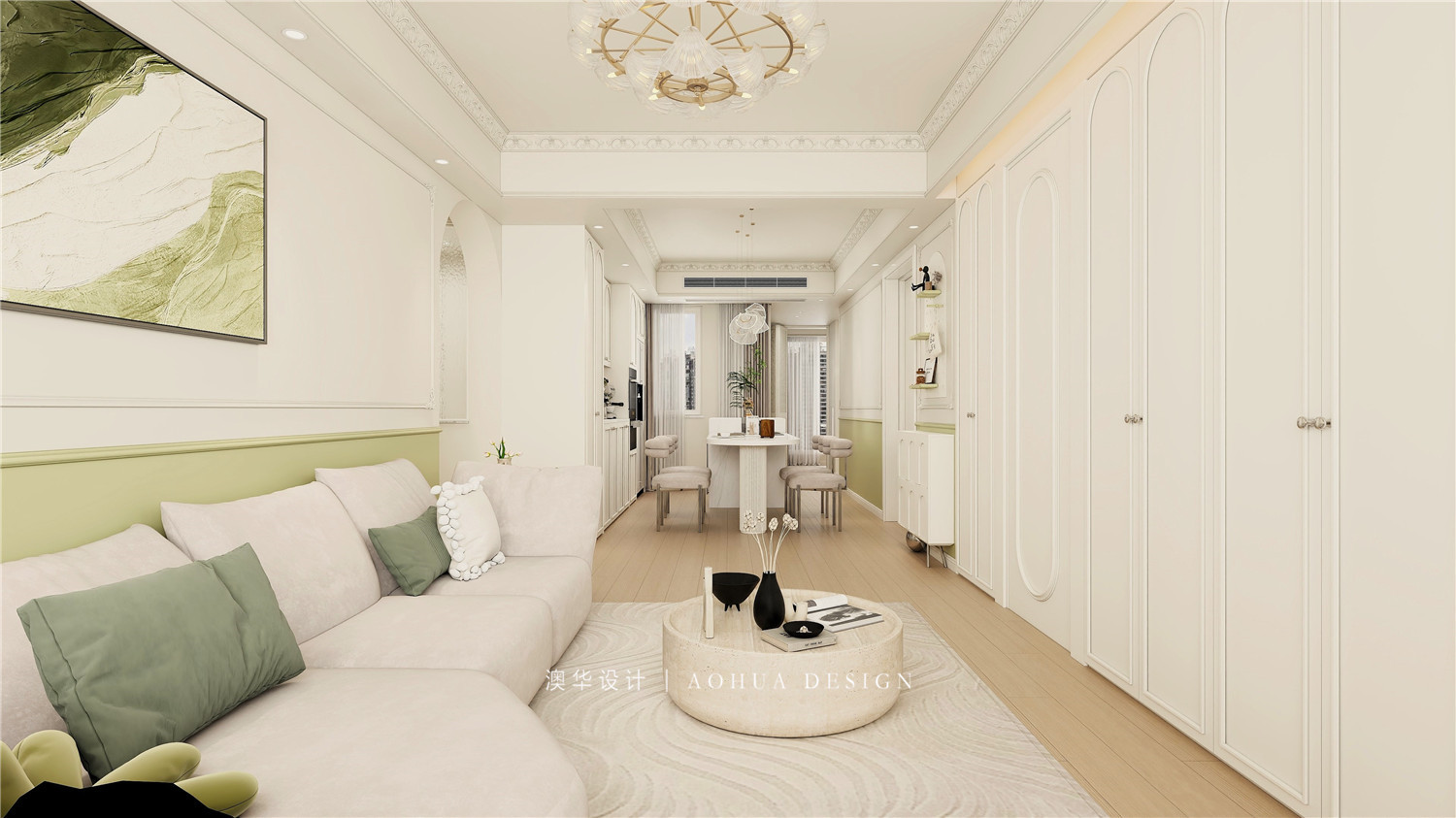 聯(lián)投驛園裝修,輕法式裝修