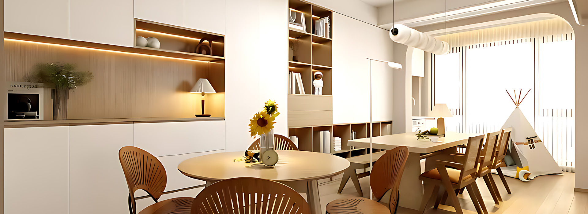 光谷悅城裝修,現(xiàn)代奶油風格