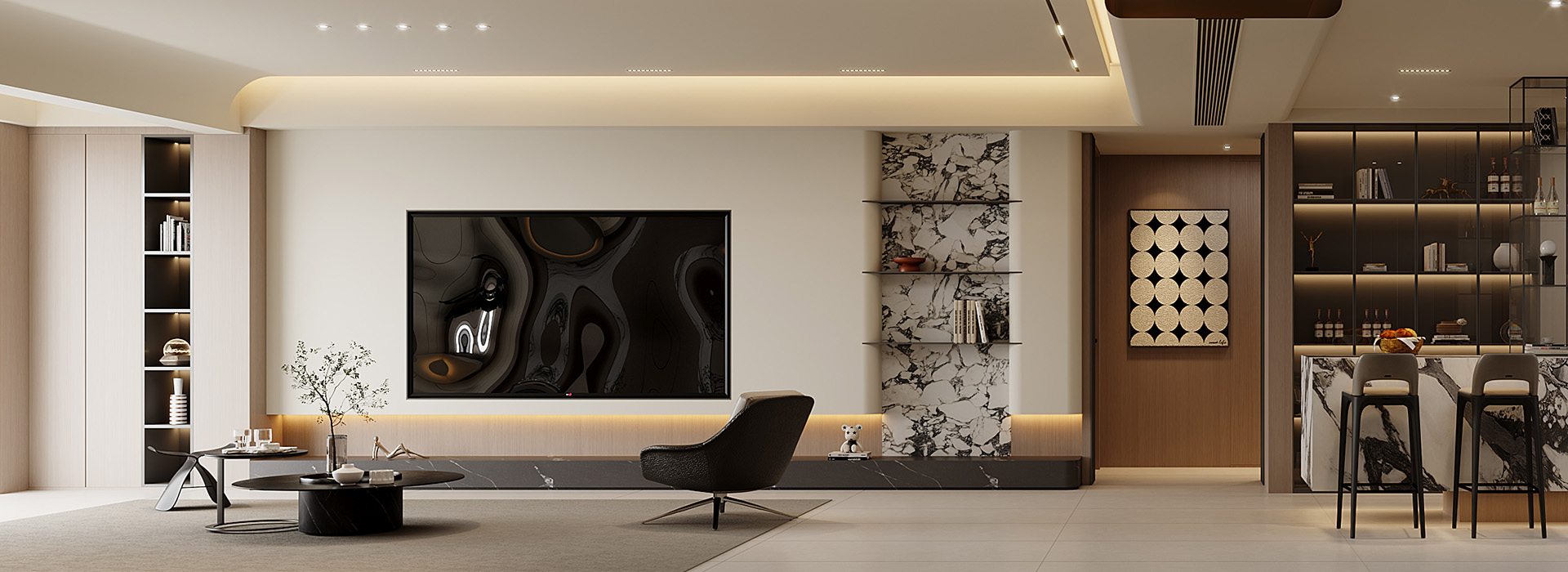 萬達公館裝修,大平層裝修